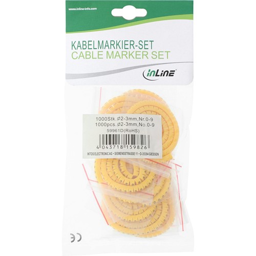 InLine® Kabelmarkierer 5,2-10mm, Nr.0-9, 1000 Stück - Bild 2 von 2