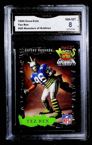 1990 Coca-Cola #28 Tex Rex Monsters of the Gridiron GMA 8 NM-MT - 第 1/2 張圖片