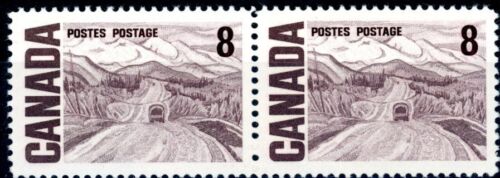 Canada Stamp #461iii - Alaska Highway, by A.Y. Jackson (1967) 8¢ ''Plastic Fl... - Picture 1 of 1