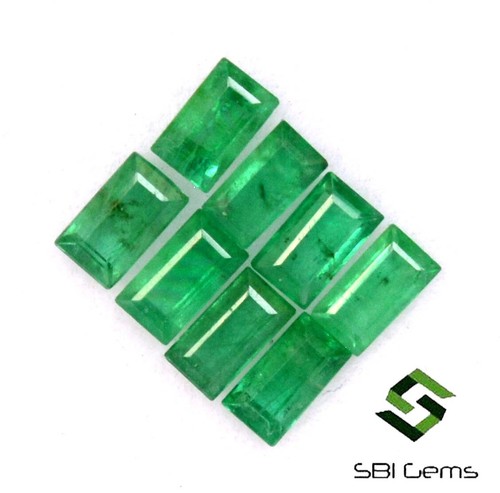 Natural Emerald Baguette Cut 3.75x2 mm Lot 08 Pcs 0.92 Cts Untreated Gemstones - Picture 7 of 7