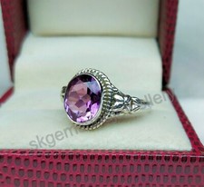 Natural Amethyst 925 Sterling Silver Ring February Birthstone Ring Jewelry