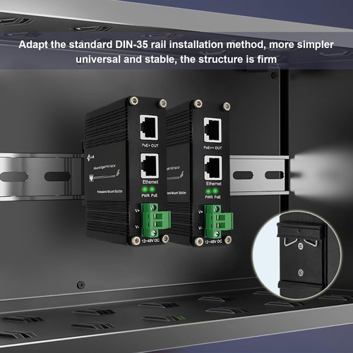 Elenzk 10G PoE Injector 10 Gigabit IEEE802.3at 30W Hardened POE Adapter, S203 - Picture 6 of 6