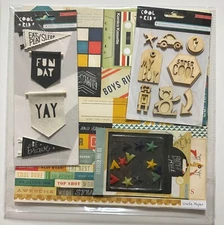 Crate Paper Mixed Lot 12x12 Scrapbook Kit-Variations-KissKiss, Heart Day, FaLaLa