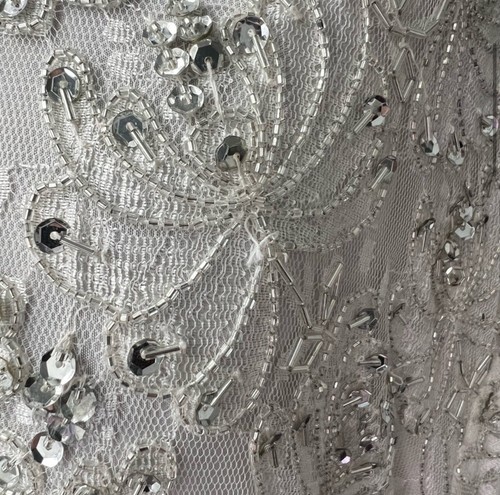 Vtg Judith Ann 80s Does 20s GATSBY Victorian LACE FLAPPER party DRESS os - Picture 4 of 12