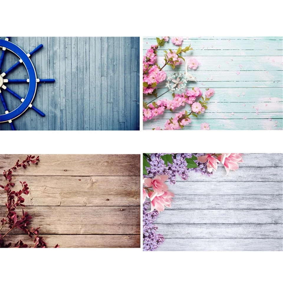 Placa de prancha de madeira retrô foto pano de fundo estúdio de fotografia tela - Imagem 2 de 4