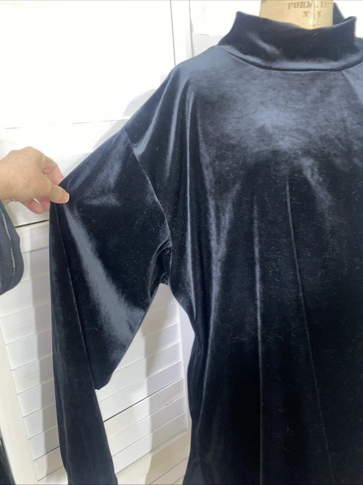 Conjunto de pijama de terciopelo negro Gilligan O'Malley traje túnica pantalones XXXL Foto 3 de 4