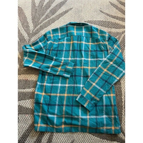 Patagonia Uomo Cotone Biologico Bottoni Manica Lunga Plaid Down Flanella L Large - Foto 3 di 7