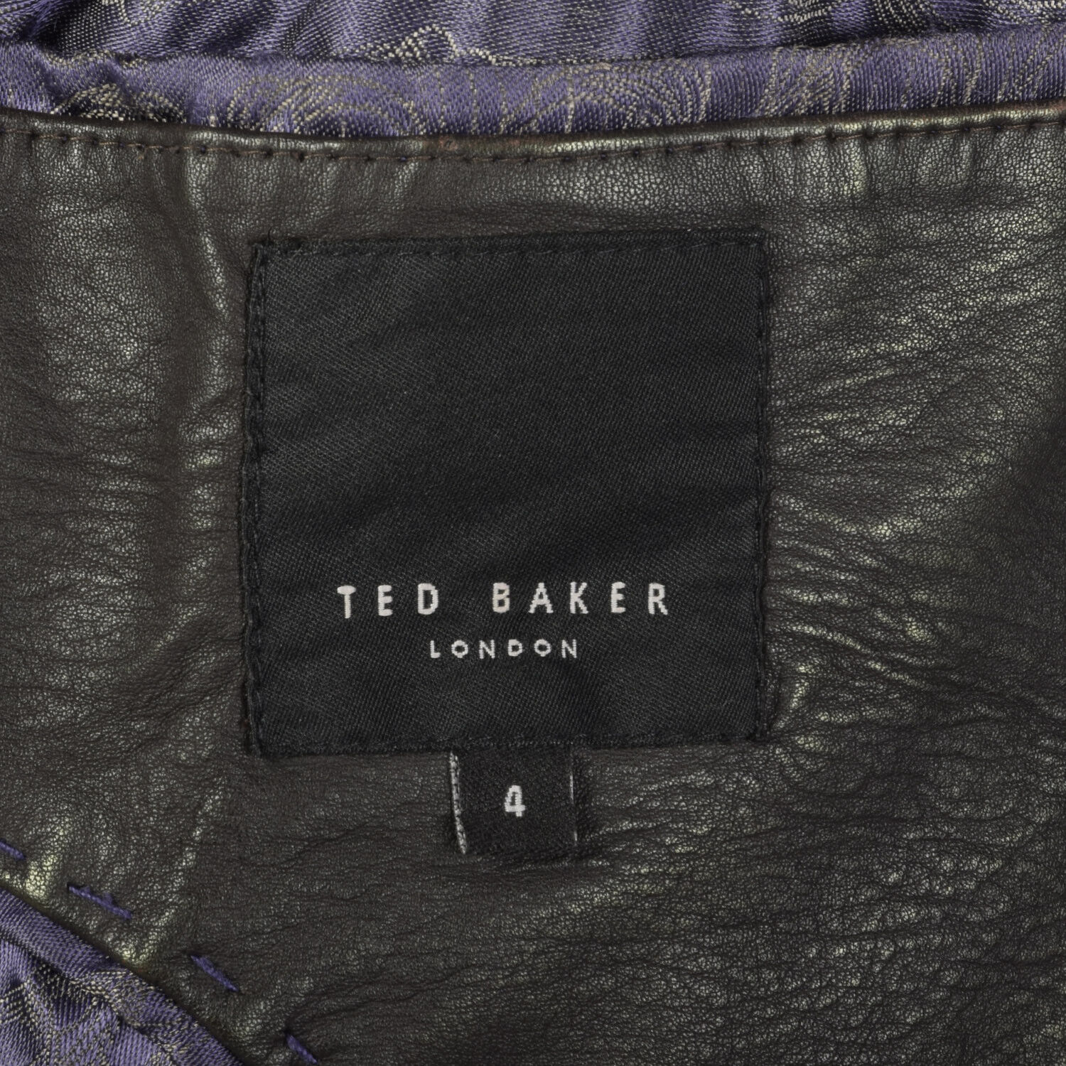 S Mens Ted BakerJacket Black Leather Cafe Racer M… - image 10