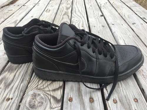 Nike Air Jordan 1 Low Triple Black Leather Shoe Sneaker Men’s Size 11 553558-010 - 第 1/14 張圖片