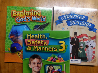 Lot of 3 Abeka 3rd grade Books, Health, Science and History