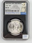 1942 Walking Liberty Silver Half Dollar - MS64 NGC Original Bag Relic Label