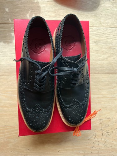 GRENSON ARCHIE Black rubber wedge dress shoes 8.5 uk 9.5 Us 110005 - Picture 7 of 9