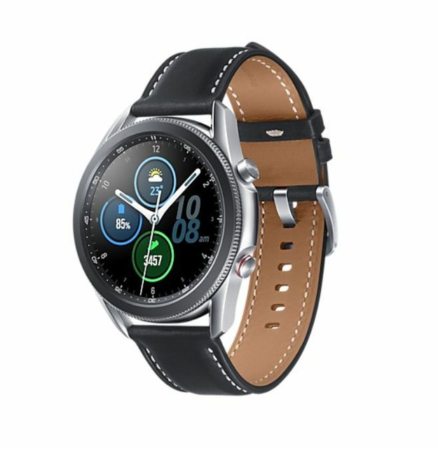Samsung Galaxy Watch3 SM-R855F 41mm Mystic Silver Edelstahlgehäuse mit  Schwarz Lederriemen (4G) - SM-R855FZSAEUB | Compra online en eBay