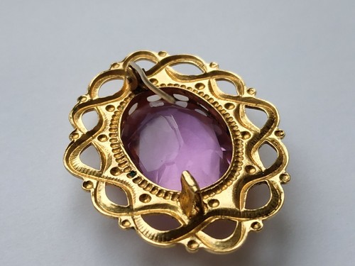 Vintage Soviet Brooch pink stone pin - Picture 12 of 12