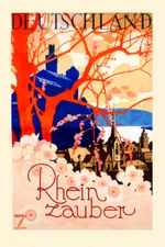 Rhein Zauber Germany Deutschland German Travel Vintage Poster Repro FREE SH