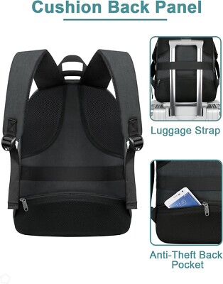 MATEIN Backpack, Business Backpack for Men, Water Resistant Men's Travel Laptop Bag with Charger for Airplane, 15.6 Inch Sturdy Padded Commuter