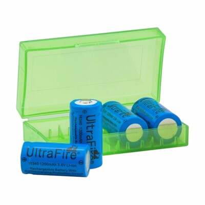 Di Shop 2 X UltraFire 16340 / CR123A / LC16340 Lithium Battery 1200 MAH 3.7V Rechargeable Li-ion - Foto 10