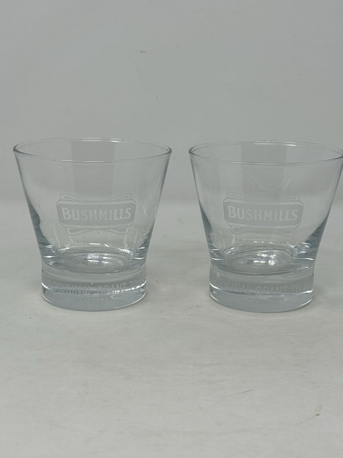 2) Bushmills Irish Whiskey Glasses Flare Side Clear 400 Year Anniversary edition