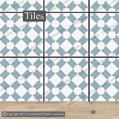 Geometric Tile Stencils Lovestencil Bathroom/Kitchen & Hallways Floors/Wall - Picture 2 of 21