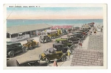 Busy Corner Old Cars Parking Lot,Ideal Beach New Jersey VTG UNP WB 1930 Postcard