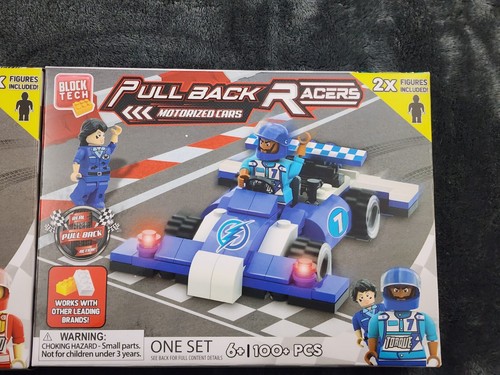 Building Blocks RACE CARS Pull Back Racers Building Sets Red & Blue Set Of 2 - Picture 3 of 21