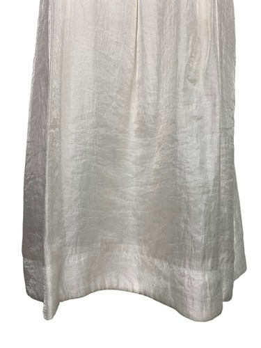 Alexia Admor Women size S Off White Jeweled Collar Trapeze Dress Shimmer Finish - Picture 6 of 12