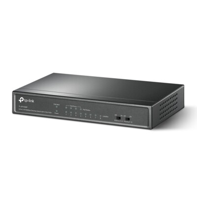 TP-LINK TL-SF1008P 8-Port Switch, Schwarz, 4 PoE Ports, 53 W, BRANDNEU