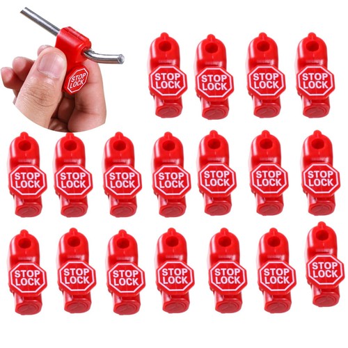 120 Pack Peg Hook Locks, 6mm Plastic Magnet Security Red Stop Lock Anti-theft... - Picture 3 of 8
