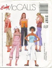 McCalls 3197 Tops & Cropped Pants Girls Sewing Pattern Uncut
