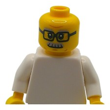 LEGO® Minifigur Kopf „Mann mit Bart & Brille“ NO. 1964 6153321 26879 – Gelb Groß