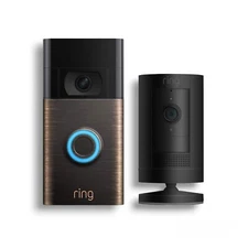 Ring Battery Doorbell Venetian Bronze with Outdoor Cam Plus Color Night Vision