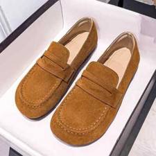 Women Shoes Genuine Leather Shoes Spring Loafers Cow Suede Flats Flat Shoes