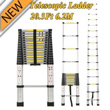 6.2M/20.3FT Telescopic Ladder Multi-Purpose Folding Extendable Ladder No-slip