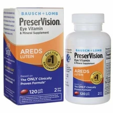 PreserVision AREDS Lutein Eye Vitamin & Mineral Supplement Beta-Carotene 120 ct.