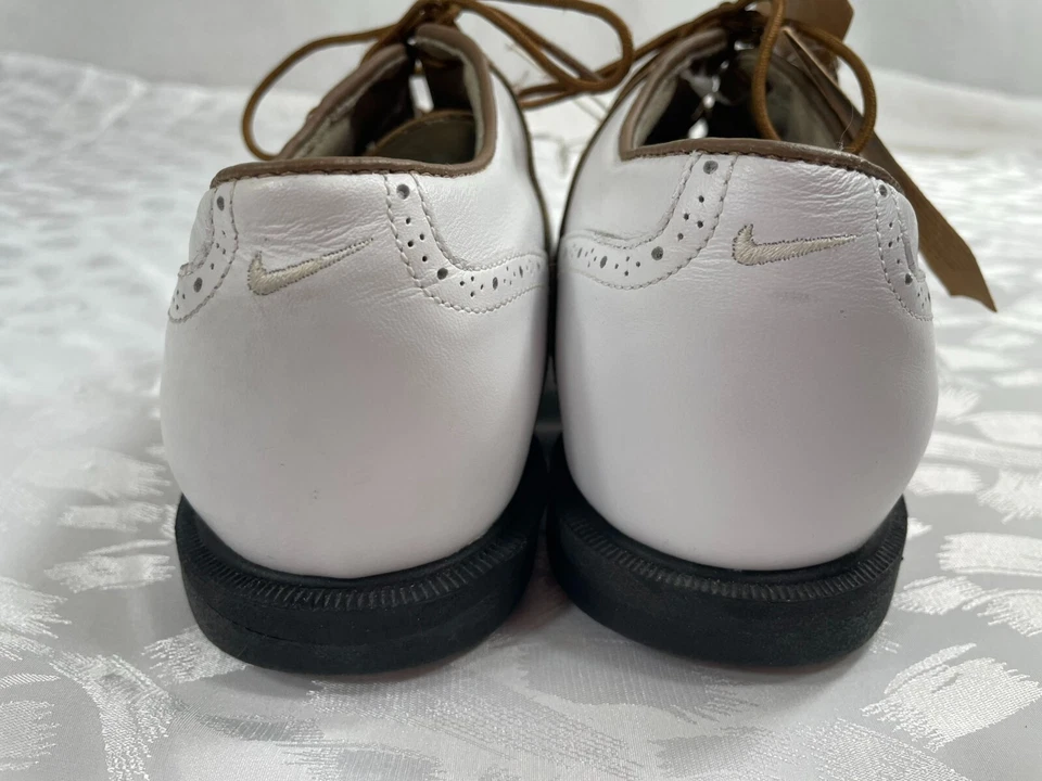 Zapatos de golf Nike Zoom Air para mujer Oxford con cordones de cuero blanco marrón talla 7 38 Foto 3 de 4