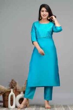 Indian Women's Beautiful Kurti Pant Set Designer Party Wear Kurta Pajama Dress