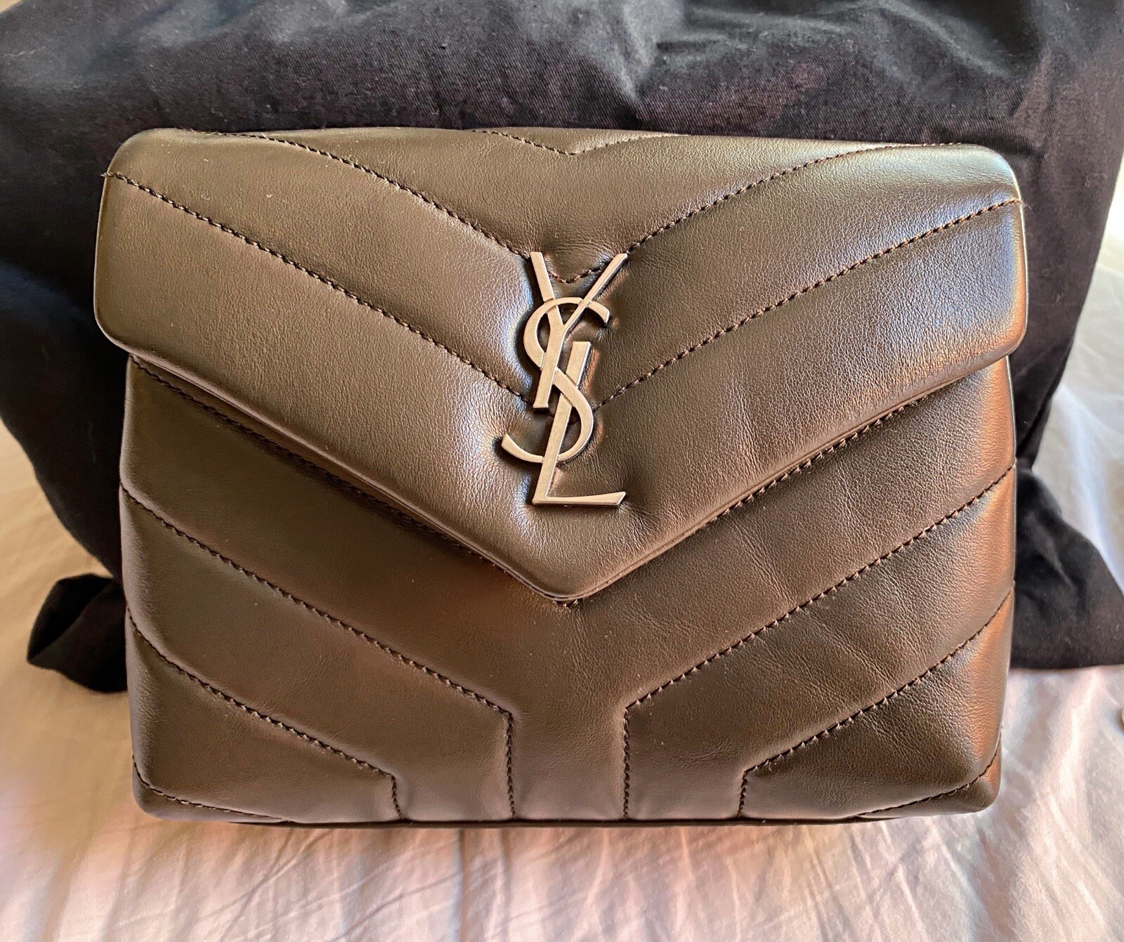 Saint Laurent YSL LouLou Toy Brown Taupe Crossbody Gem