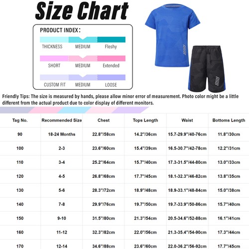 Kids Boys Shorts Exercise Activewear Team Tracksuit Pullover T-Shirt Summer Gym - Picture 8 of 54