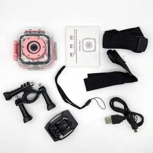 Kids Action Camera Underwater Pink w/Waterproof Hard Case & Mounting Accessories - Picture 12 of 22