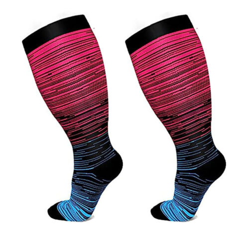 Women Men Plus Size Medical Compression Socks Wide Calf Leg 20-30 mmHg 2XL-6XL - Picture 20 of 25