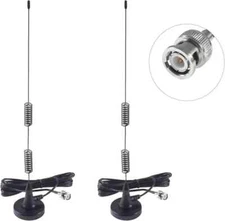 2pcs Police Scanner Antenna Radio HF VHF UHF Silver, Black