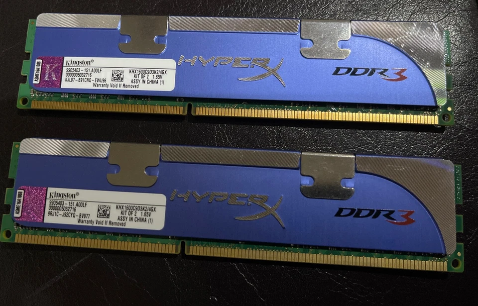 Kingston HYPERX 4GB kit 2x2GB DDR3 1600mhz KHX1600C9D3K2/4GX GAMING RAM DIMM - Image 2 of 2