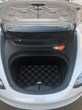 P2M Checkered Flag Dark Grey Front Trunk Carpet Floor Mats for Tesla Model 3 New