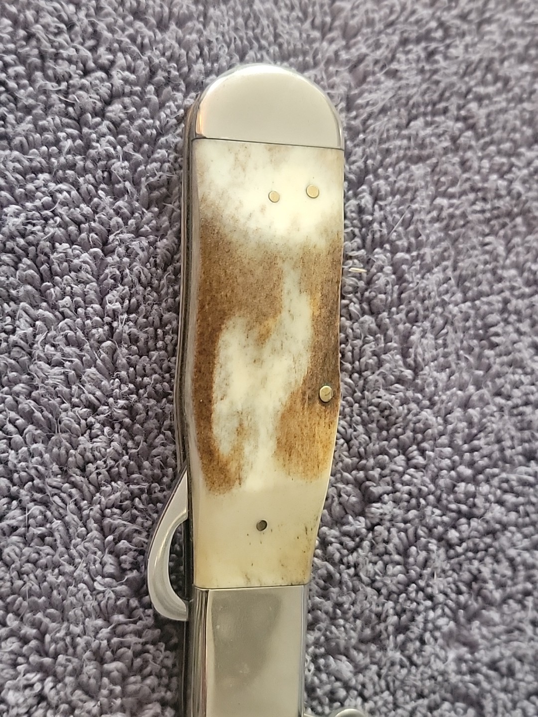 Parker Cutlery Japan 1982 Model K419 Safety Folder Knife Burnt Bone Stag Mint