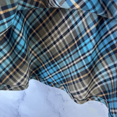 Vintage 70's groovy plaid A line skirt Acrylic lightweight stretch L Academia - Picture 9 of 9