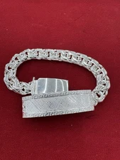CHINO GREEK SIDE ID BRACELET .925 SILVER