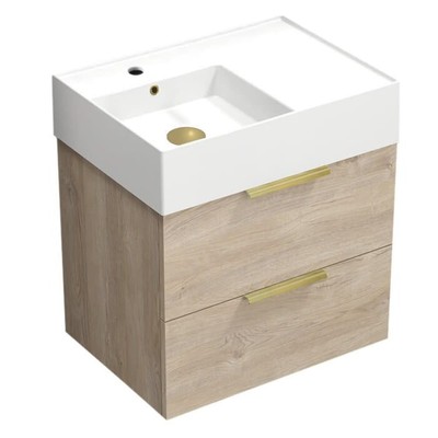 Nameeks Derin-2417-W Derin 24'' Wall Mounted Single Basin Vanity - Brown Oak /