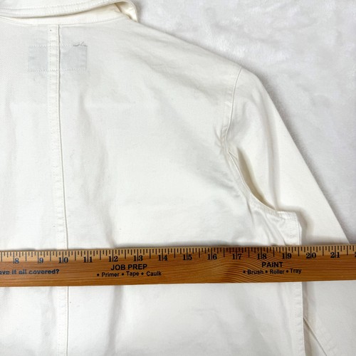 Everlane The Chore Button Front Collared Boxy Denim Jacket Womens XS Cream - Picture 5 of 9