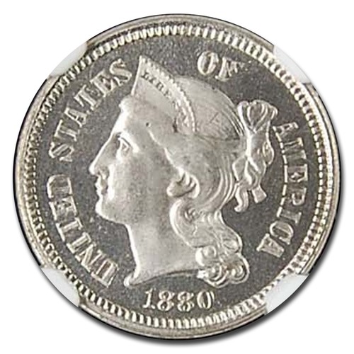1880 Three Cent Nickel PF-67 Cameo NGC - Picture 2 of 3