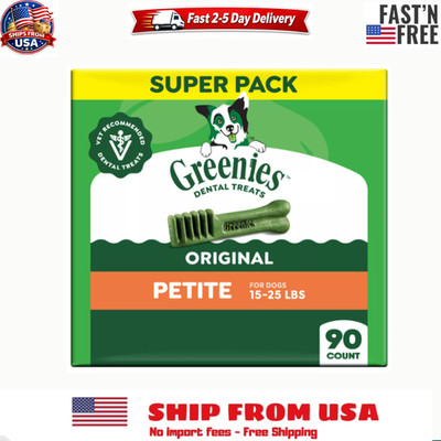 Greenies Original Petite Natural Dental Care Dog Treats, 54Oz Box (90 Treats)
